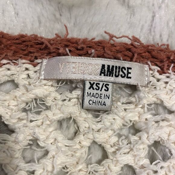 𝅺amuse Society Malita mesh knit open cardigan size XS/S - Picture 2 of 9